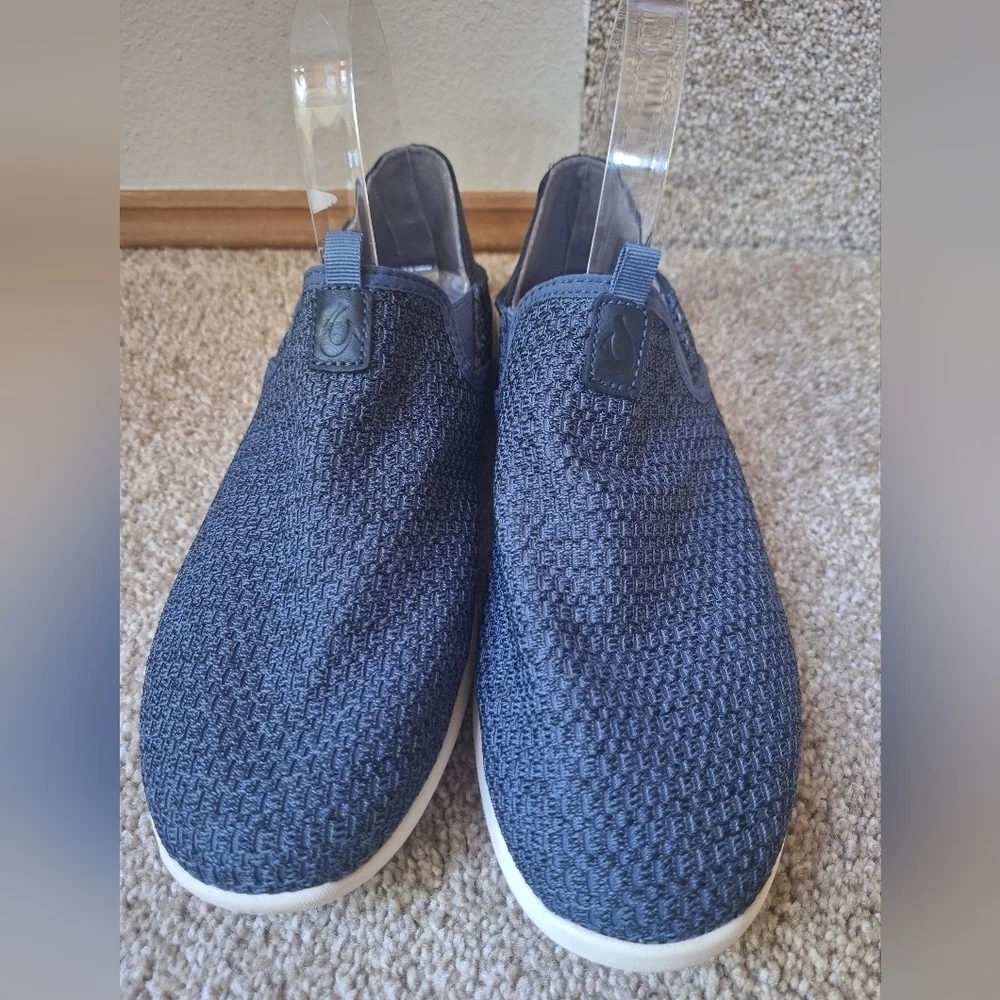 Olukai Alapa Mens Blue Slip On Drop Heel Woven Blue Casual Shoe Size 7